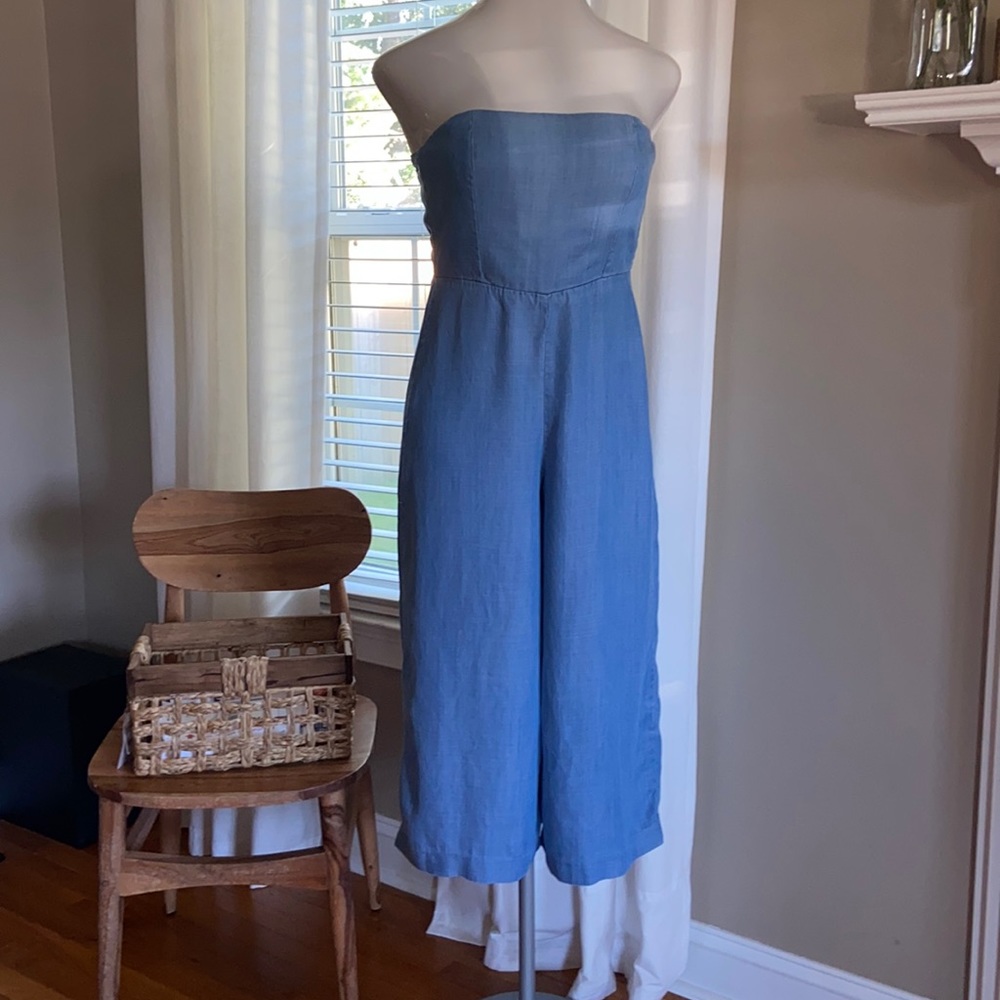 White House Black Market Chambray Romper 2
